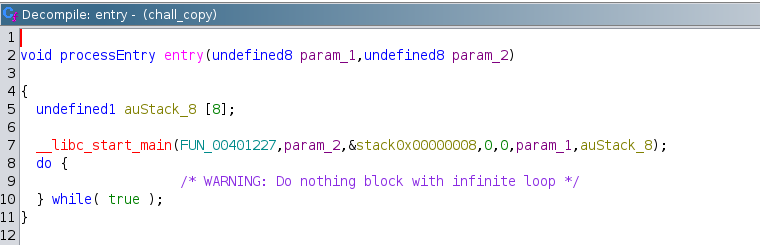Entry Function of Binary
